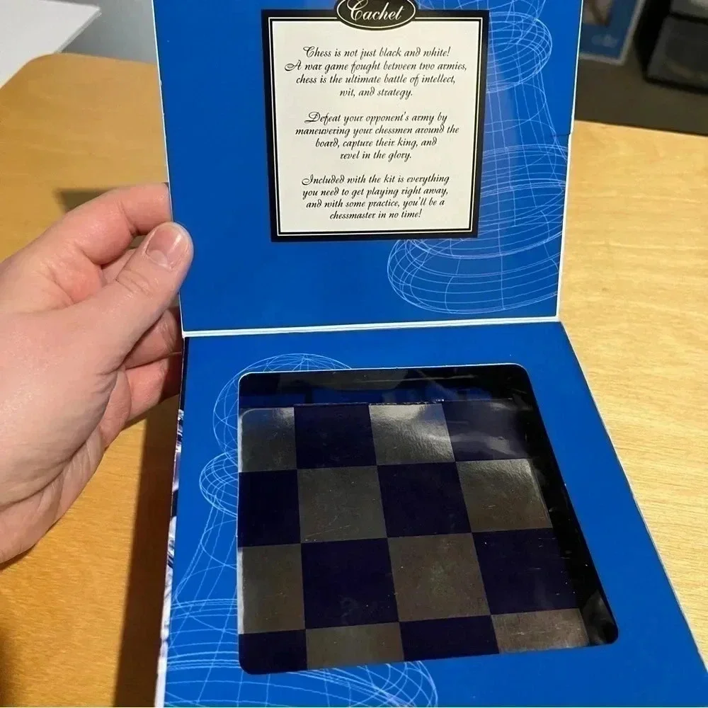 Chess Cachet Not Just Black And White Mini Travel Boxed Set Board Pieces Book
